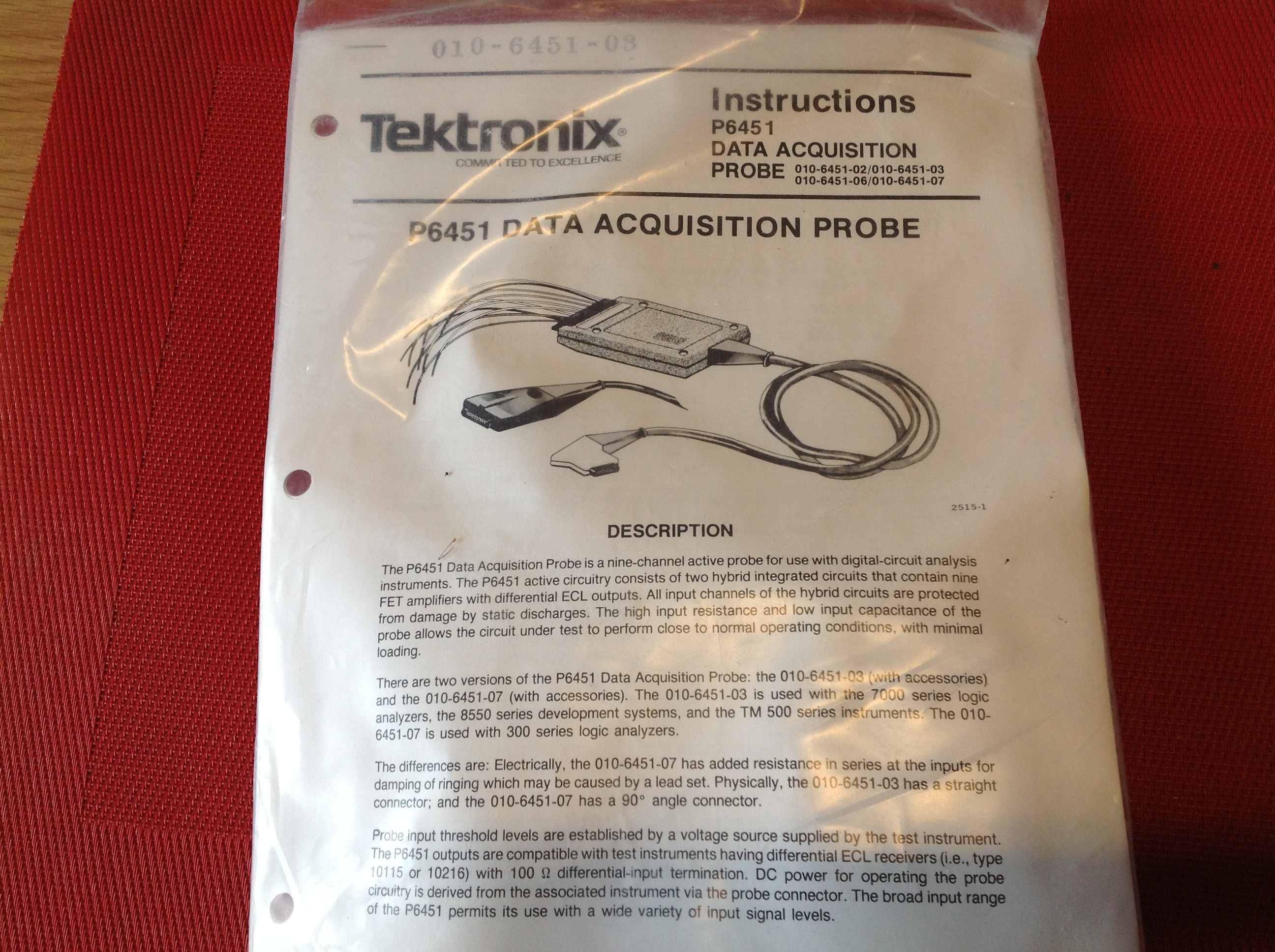 Tektronix P6451 Data Acquisition Probe