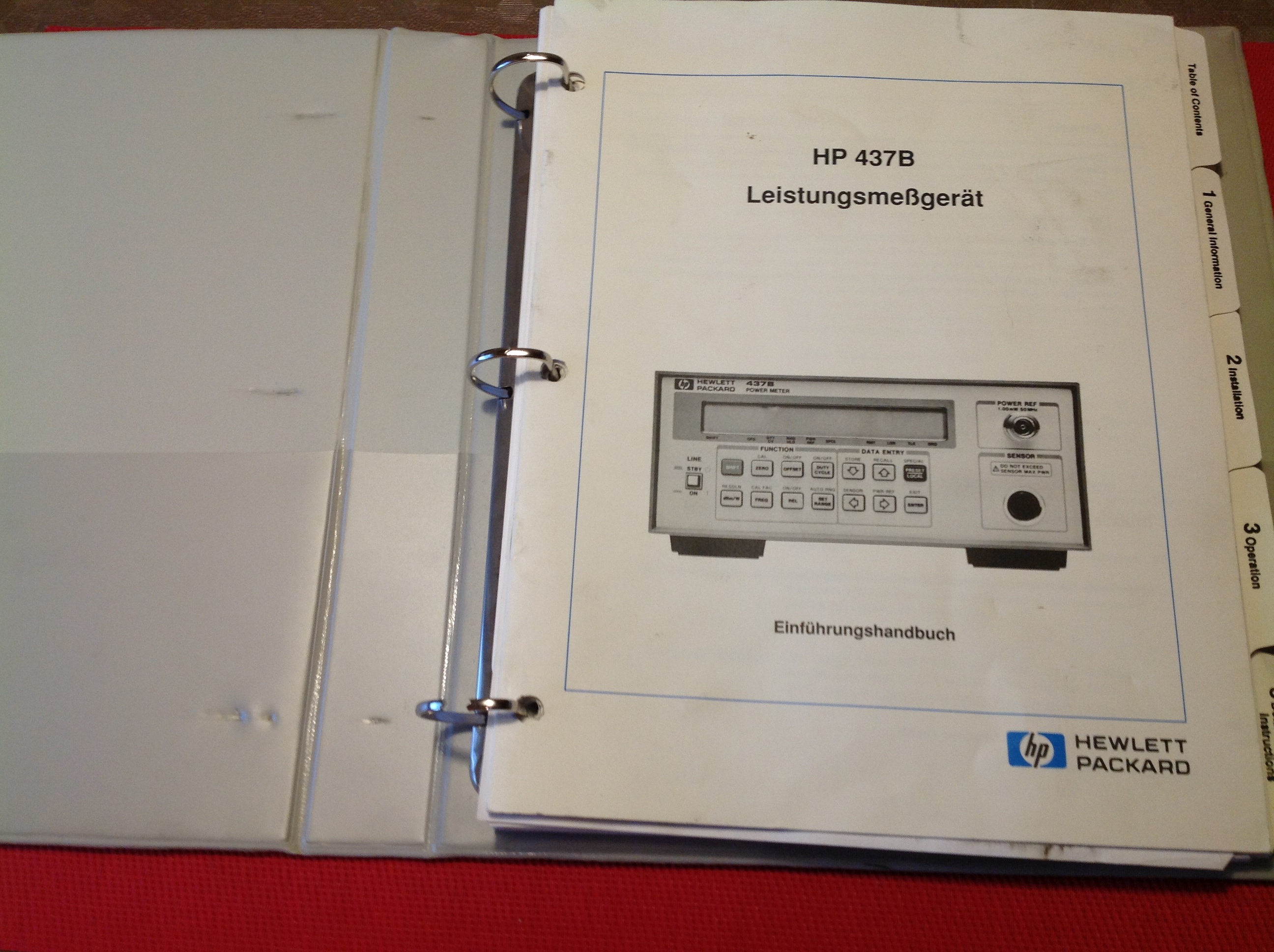 Hewlett Packard 437B Power Meter Operating Manual