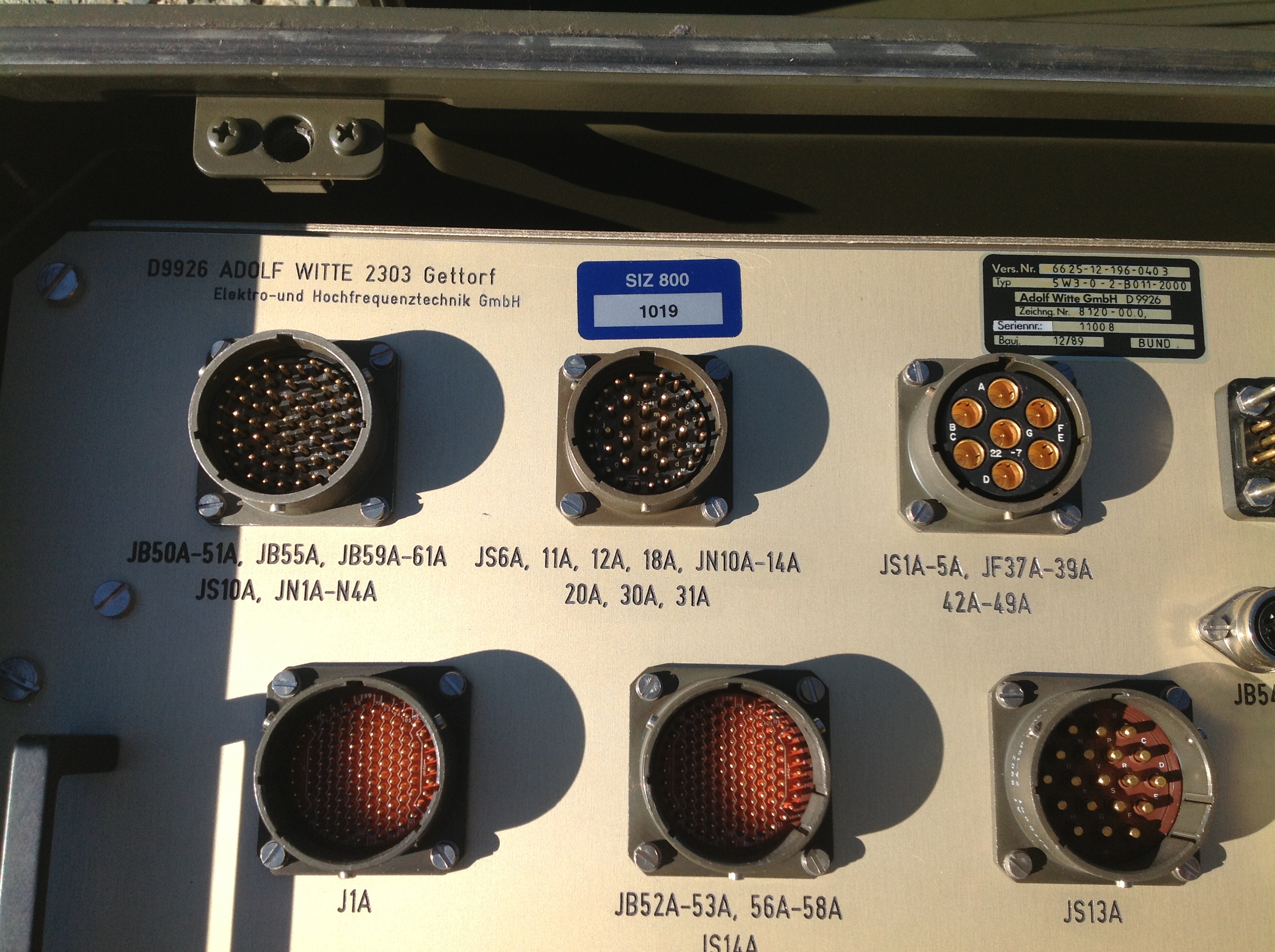 Kabel-Prüfeinrichtung SIZ 800 Typ 5W3-0-2-B011-1000